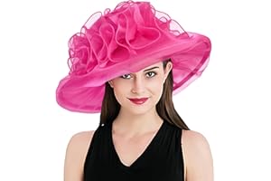 YIDINGCO 2026 Derby Hats for Women Ladies, Classy Organza Sun Hat, Church Tea Party Wedding Kentucky Fascinator Hat
