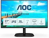 AOC 27B2DA 27" FHD 1080p 75Hz IPS Monitor 4ms LowBlue FlickerFree Speakers HDMI