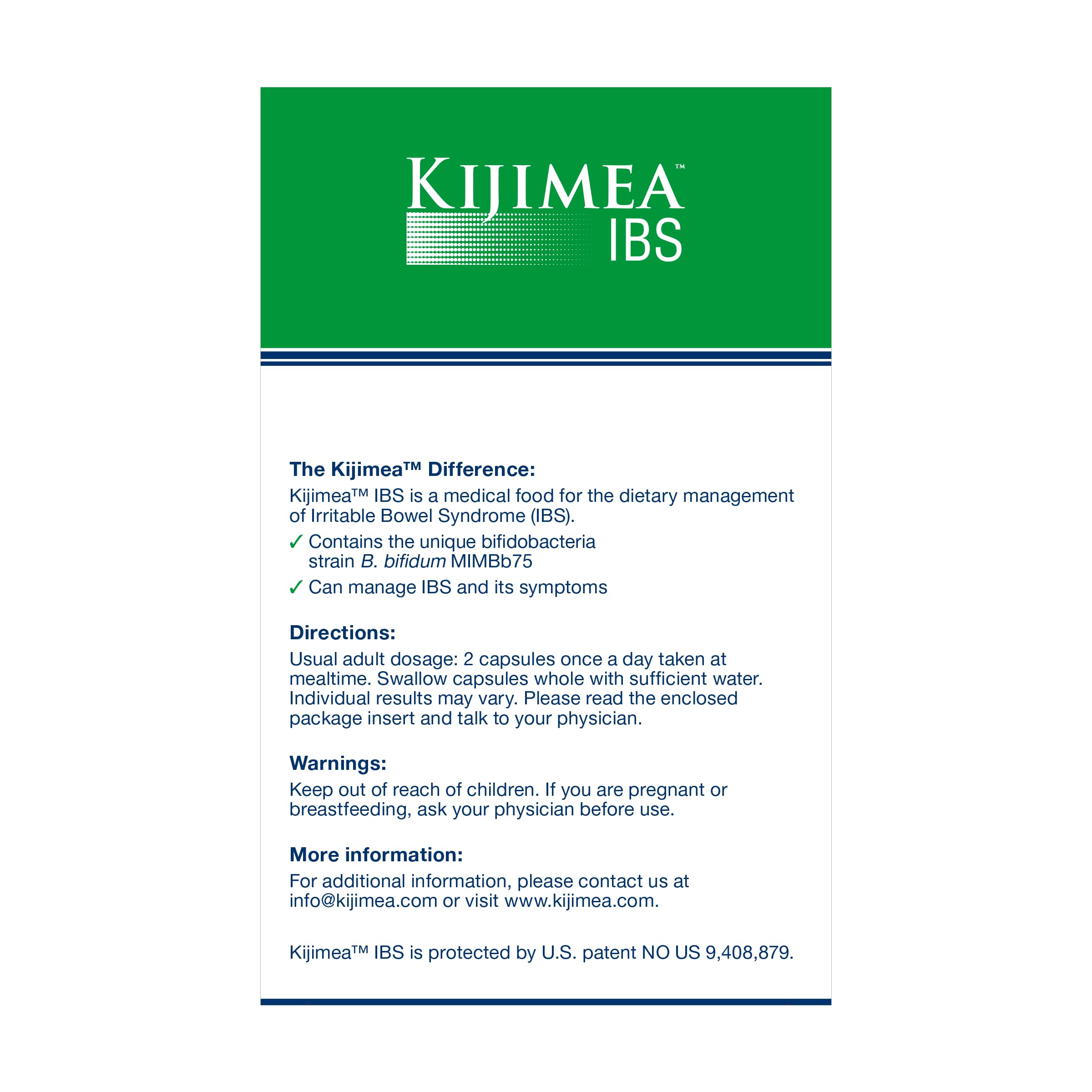 Kijimea? IBS, Medical Food for The Dietary Management of Irritable Bowel Syndrome 56 Count 3 Pack (168 Capsules)