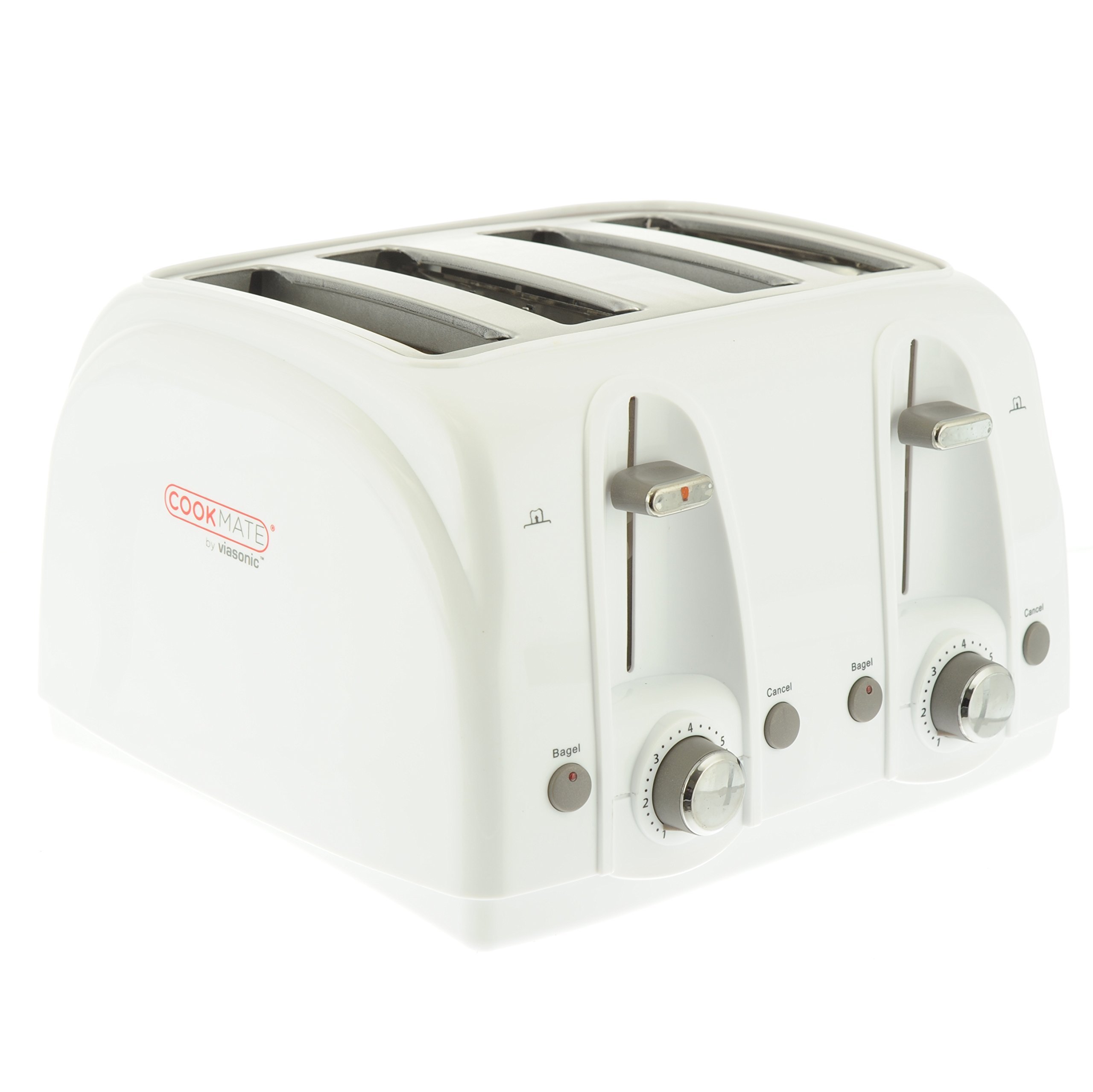 Professional 4Slice Stainless Steel Toaster ExtraWide Slot Black