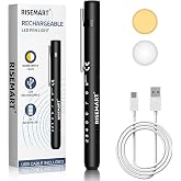 Rechargeable Pen Light for Nurses and Doctor LED Penlight with USB Charging | Reusable Pen Lights with Pupil Gauge,Dual Light Modes（Warm/White）,Durable Clip,Great Nurse Gift for Nursing Students