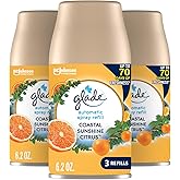 Glade Automatic Spray Refill, Air Freshener for Home and Bathroom, Coastal Sunshine Citrus, 6.2 Oz, 3 Count