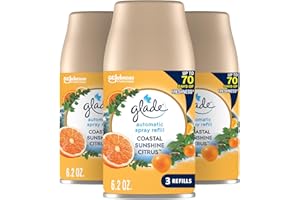 Glade Automatic Spray Refill, Air Freshener for Home and Bathroom, Coastal Sunshine Citrus, 6.2 Oz, 3 Count