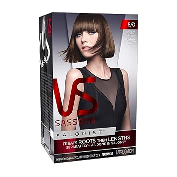 Amazon Com Vidal Sassoon Salonist Permanent Hair Color Kit 5 0 Medium Neutral Brown 1 Application Packaging May Vary Beauty