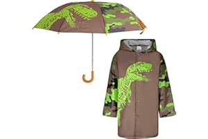 addie & tate Kids Umbrella for Girls and Boys & Rain Coats Set -Toddler Umbrellas Kids Raincoat Boys Girls Jacket