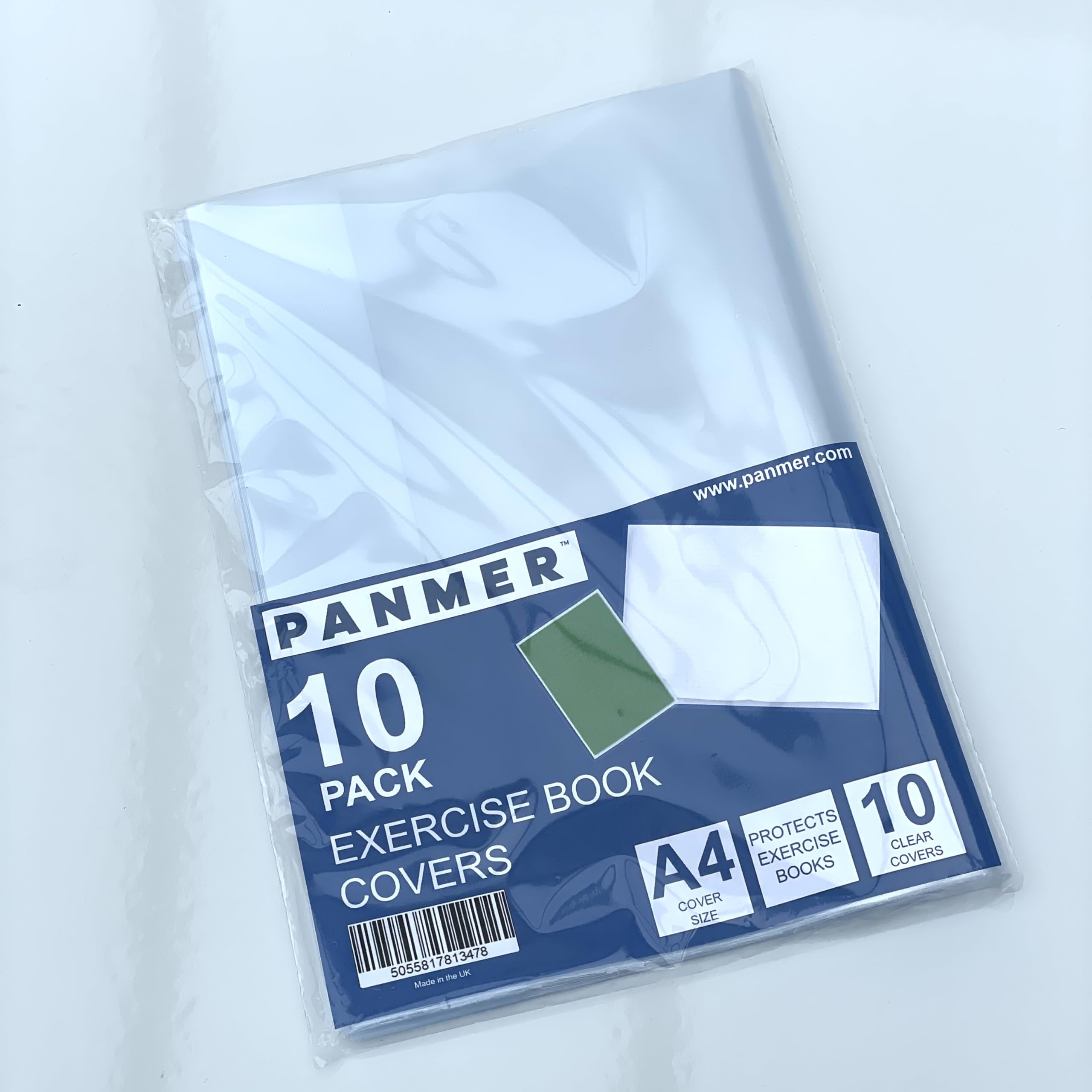Panmer A4 Clear Exercise Book Covers Slip on Jackets (10)