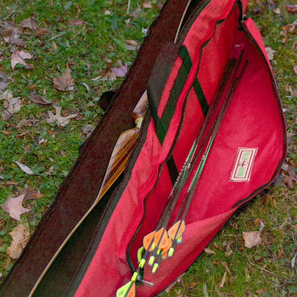 UNIVERSE ARCHERY Cordura Recurve Bow Bag | Heavy Duty Hunting Long Bow Case | Arrow & Bow Cordura Case | Archery Lightweight Recurve Bow Bag with Pocket (160 X 21 cm) (Red) : Sports & Outdoors
