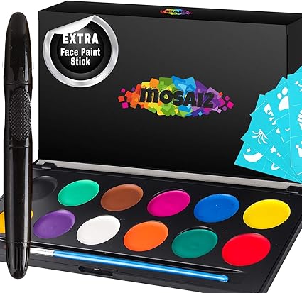 Amazon Com Non Grease Face Paint Kit For Kids And Adults 12
