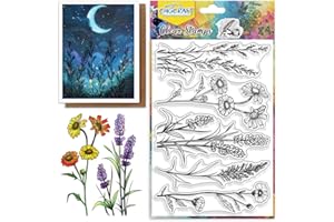 CHGCRAFT Flowers Clear Stamps Plants Transparent Silicone Stamps for Card Making Silicone Clear Stamp Seals for Cards Stamps Making DIY Scrapbooking Photo Journal Album