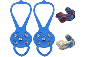 1 Pair Universal Non-Slip Gripper Spikes, 5-Tooth Steel Nails Ice Cleats for Shoes and Boots, Microspikes for Hiking Traction