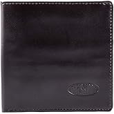 Big Skinny Men's World Leather Bi-Fold Slim Wallet with Zippered Pocket, Holds Up to 35 Cards