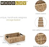 woodluv Storage Baskets Weaved Seagrass with Wooden Handles 27.5x20x8 cm view 5