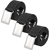 AWAYTR Toddler Boy Kids Buckle Belt - Adjustable Elastic Child Silver Buckle Belts, 3 Pieces