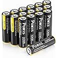 POWXS AA Lithium Batteries 3200mAh, 16 Pack 1.5V Lithium Iron Double A Batteries Super Capacity for Blink Camera, Video Doorb