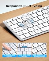 Seenda SKM64-3 Wireless Keyboard Mouse Set Multi-Device UK Layout White Silver view 4