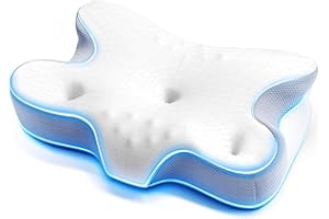 MINSLIS Cervical Pillow, Memory Foam Contour Neck Pillows for Sleeping with Pillow Case, 5-Zone Ergonomic Support Dual Height