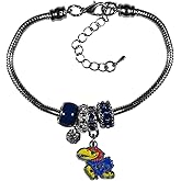 NCAA Siskiyou Sports Womens Kansas Jayhawks Euro Bead Bracelet One Size Team Color