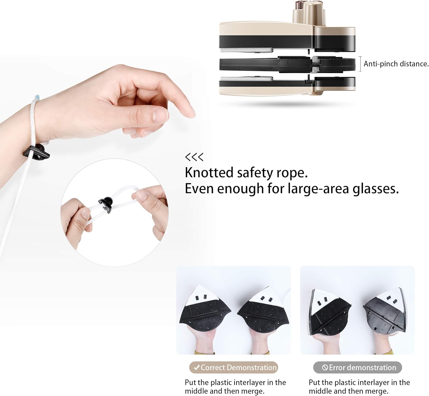 Double-Sided Magnetic Glass Wiper Cleaner Five-Gear Adjustable Magnetic Force for Double Glazed Windows Thickness 0.3"-1.2" (7.5-30mm) Magnetic Window Cleaner Wiper Glass Washing Cleaning Tool Brush: Health & Personal Care