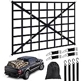 Cargo Net for Pickup Truck Bed, Heavy Duty 1100 lbs Capacity, Adjustable Cam Buckles & S-Hooks, Thick Herringbone Nylon, with Drawstring Storage Bag for Trailers and Trucks (66" x 50")