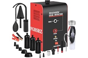 FGRSRZ Smoke Machine Automotive, 12V DC Car Smoke Leak Tester With Built-In Air Pump, 100ML Smoke Tester Automotive, EVAP Smoke Machine Leak Tester, Automotive Smoke Machine Leak Detecto/Oil-Excluded (Red)