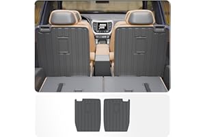 Thinzyou Kick Mats Compatible with 2017-2023 GMC Acadia 6 Seats Cargo Mat Cargo Liner Trunk Liner Trunk Mat Back Seat Cover Protector TPE All Weather 2022 Acadia Accessories (2nd Row Backrest Mats)