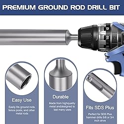 RealPlus SDS Plus Ground Rod Driver for