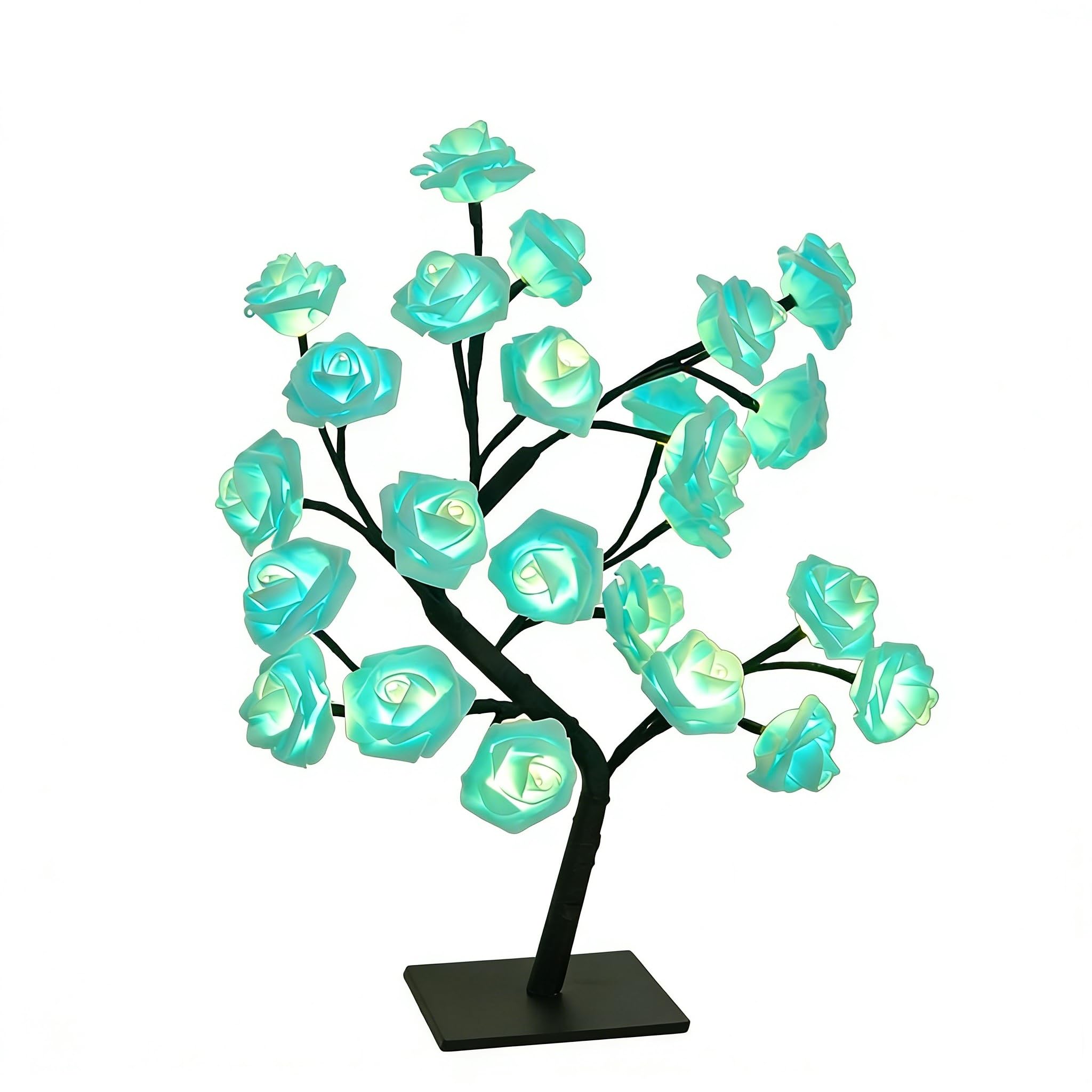 XVICO Rose Tree Lamp Color Changing Multicolor Rose Table Lamp Blue Flower Lamp Girls Gift for Mother’s Day, Lighted Tabletop Tree for Christmas Mother's Father's Valentine’s Day Wedding Decor