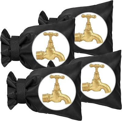 OFFCUP Outdoor Tap Covers 4 Pack Large Insulated Winter Protector Black