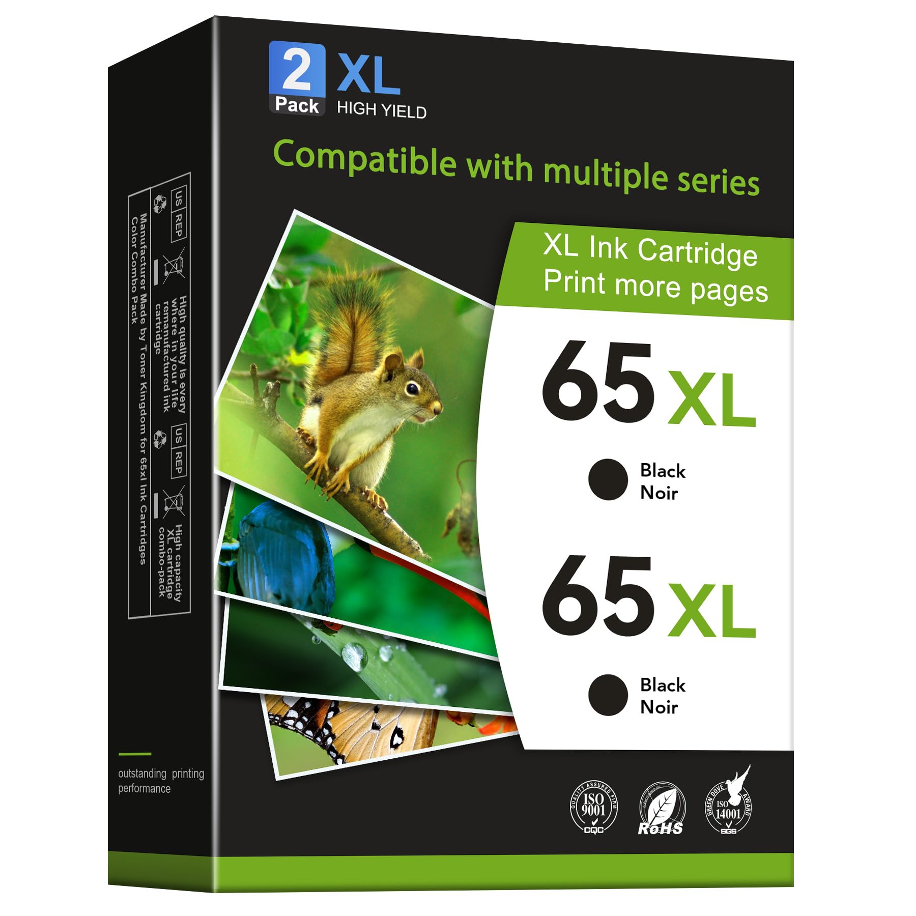 Photo 1 of Toner Kingdom Remanufactured Ink Cartridge for HP 65 XL Black Ink Cartridge Replacement for HP 65 Ink for Deskjet 3755 3772 3700 3752 3722 2600 2655 Envy 5055 5000 5052 Printer