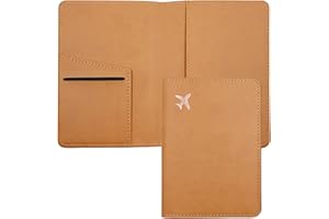 Deziliao Passport Wallet, Faux Leather, Lightweight, Waterproof, Rfid Blocking, Slim, Brown