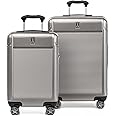 Travelpro Platinum Elite Hardside Expandable Spinner Wheel Luggage TSA Lock Hard Shell Polycarbonate Suitcase, Metallic Sand, 2-Piece Set (21/25)
