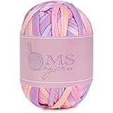 Fancy T-Shirt Yarn, Tshirt Fabric Crochet Yarn for Crocheting Bag/Craft Project/Home Decor, 3.3oz/100g, 30yd/27m (10# Pink&Pu