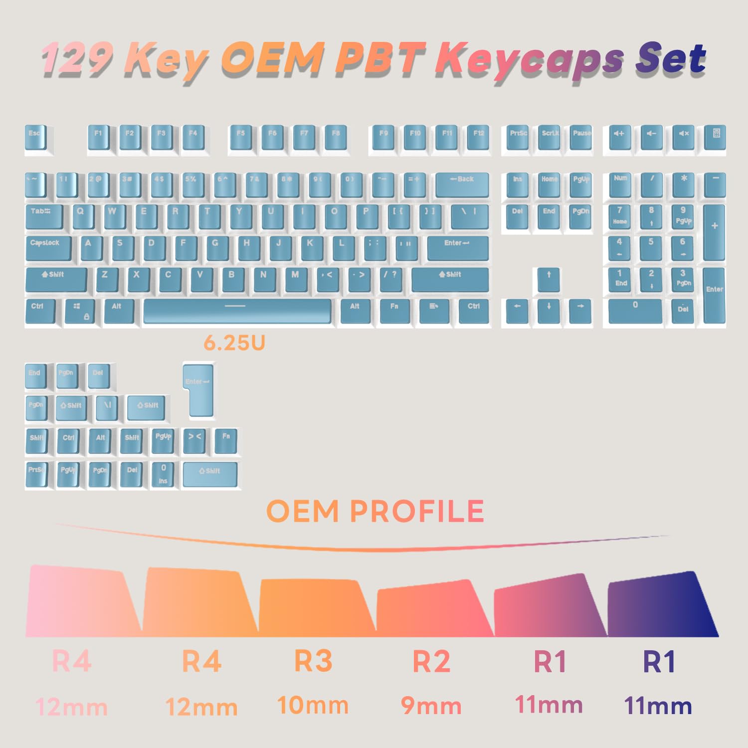 Keyboard Key Stem Design Mua IOAOI Pudding Keycaps, PBT Keyboard Keycaps 129 Keys Set Custom ...