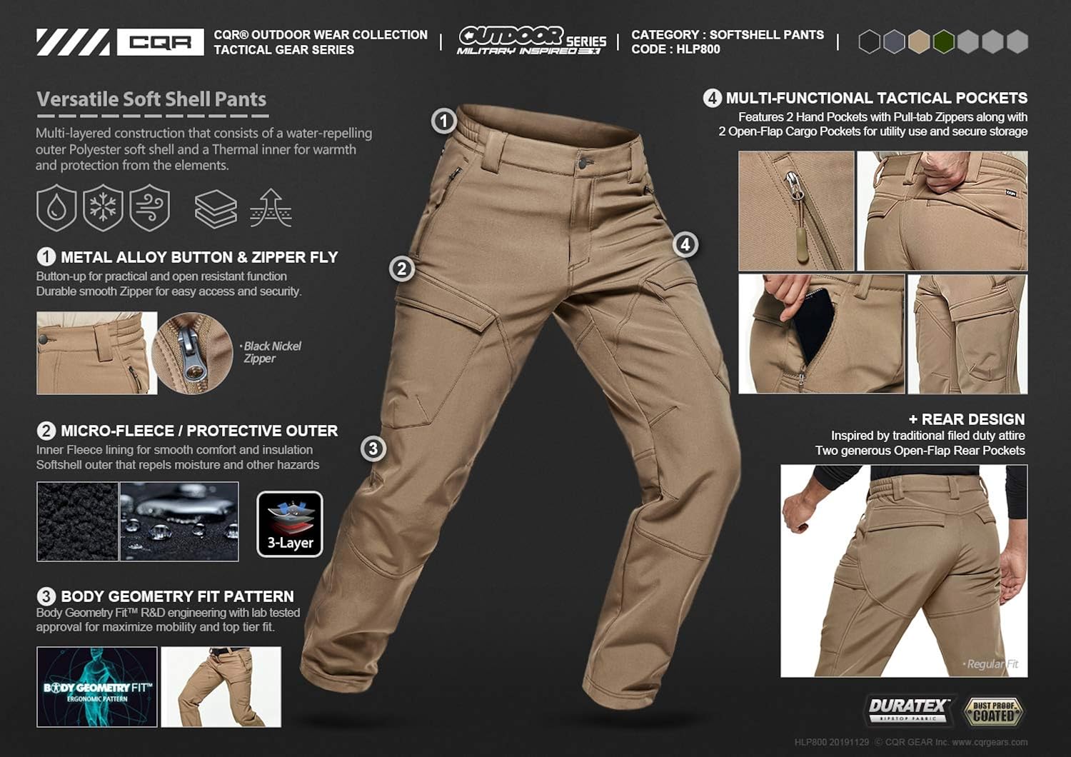 fleece lined tactical pants