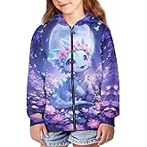 Pointodoor Girls Zip Up Hoodie 6-16 T Long Sleeve Hooded Sweatshirt with Pockets Xmas Halloween Thanksgiving Outfit