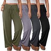 Neer 4 Pack Women's Plus Size Sweatpants Wide Leg Elastic Waist Lounge Yoga Pants Loose Fit Drawstring Jogger with Pockets