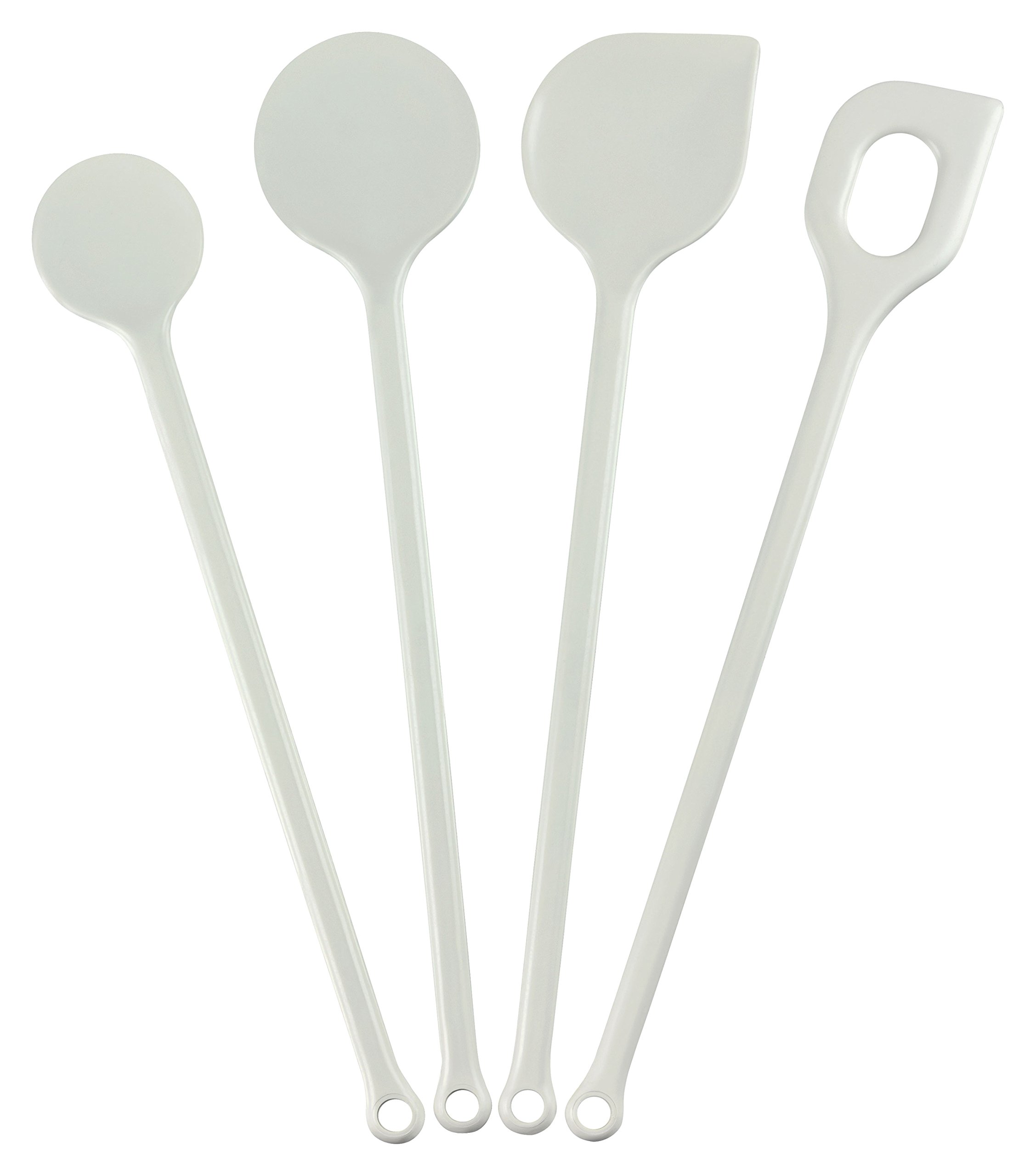 Kigima Cooking Spoon Set, Plastic (White, (4 Pcs))