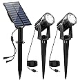 CREPOW Solar Spot Lights Outdoor, 2-in-1 Solar Landscape Spotlights IP65 Waterproof 9.8ft Cable,Auto On/Off Outdoor Wall Lights for Garden Yard Driveway Porch Walkway Pool(6000K White)