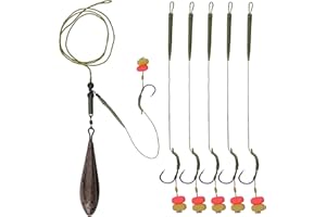 JOGFFDE Carp Fishing Rigs Kit Carp Hair Rigs with Carp Sinker Weights Hooks Quick Change Rolling Swivels Sleeves Bait Corns Boilie Leader Rigs Carp Fishing Accessories