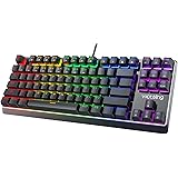 VictSing TKL Mechanical Gaming Keyboard, Clicky Blue Switch Mechanical Keyboard, 33 Rainbow LED Backlits Custom Keyboard…
