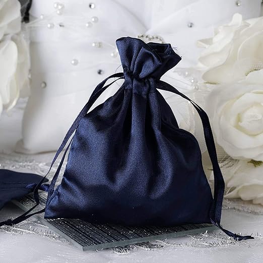 navy satin bag