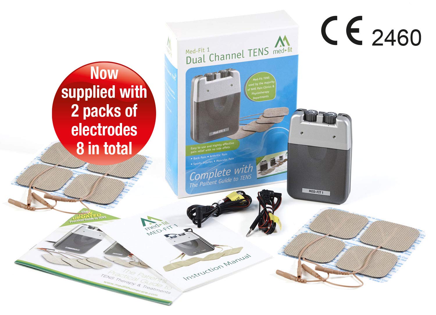 MedFit 1 Dual Channel TENS Machine unit for pain relief and pain