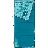 Coleman Kids 50°F Sleeping Bag, Comfortable Youth Sleeping Bag for Sleepovers & Camping, Fits Children up to 5ft Tall, Glow in The Dark Design, Stuff Sack Included, Machine Washable