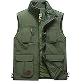 Yoinlia Men's Lightweight Fleece Vest Casual Outdoor Softshell Sleeveless Jacket
