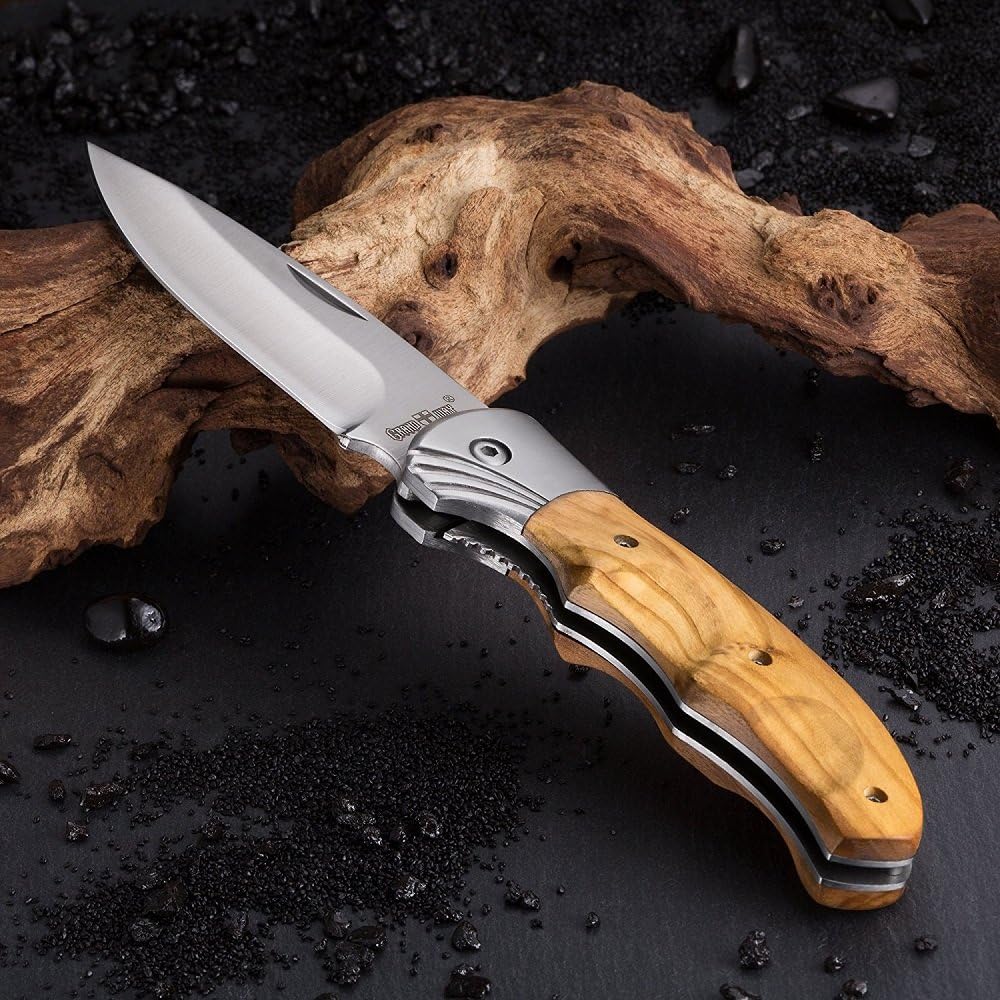 Gentleman’s Folding Knife Pocket Knife Knives Knofe Wood Handle Sharp Blade - Pocket Knife for Men - Best Folder for Camping Hunting - EDC and Outdoor Gear - Birthday Christmas Gifts for Men 6651 : Sports & Outdoors