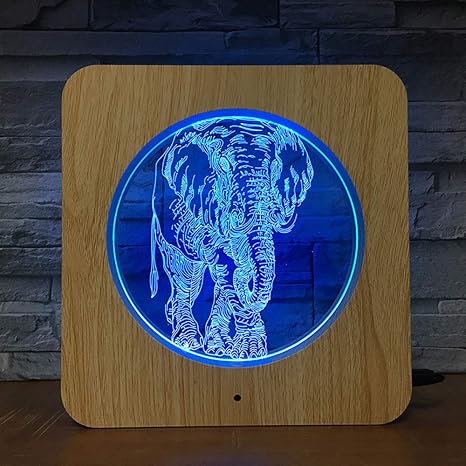 Luz visual de grano de madera de elefante wangZJ/luz de noche de ...