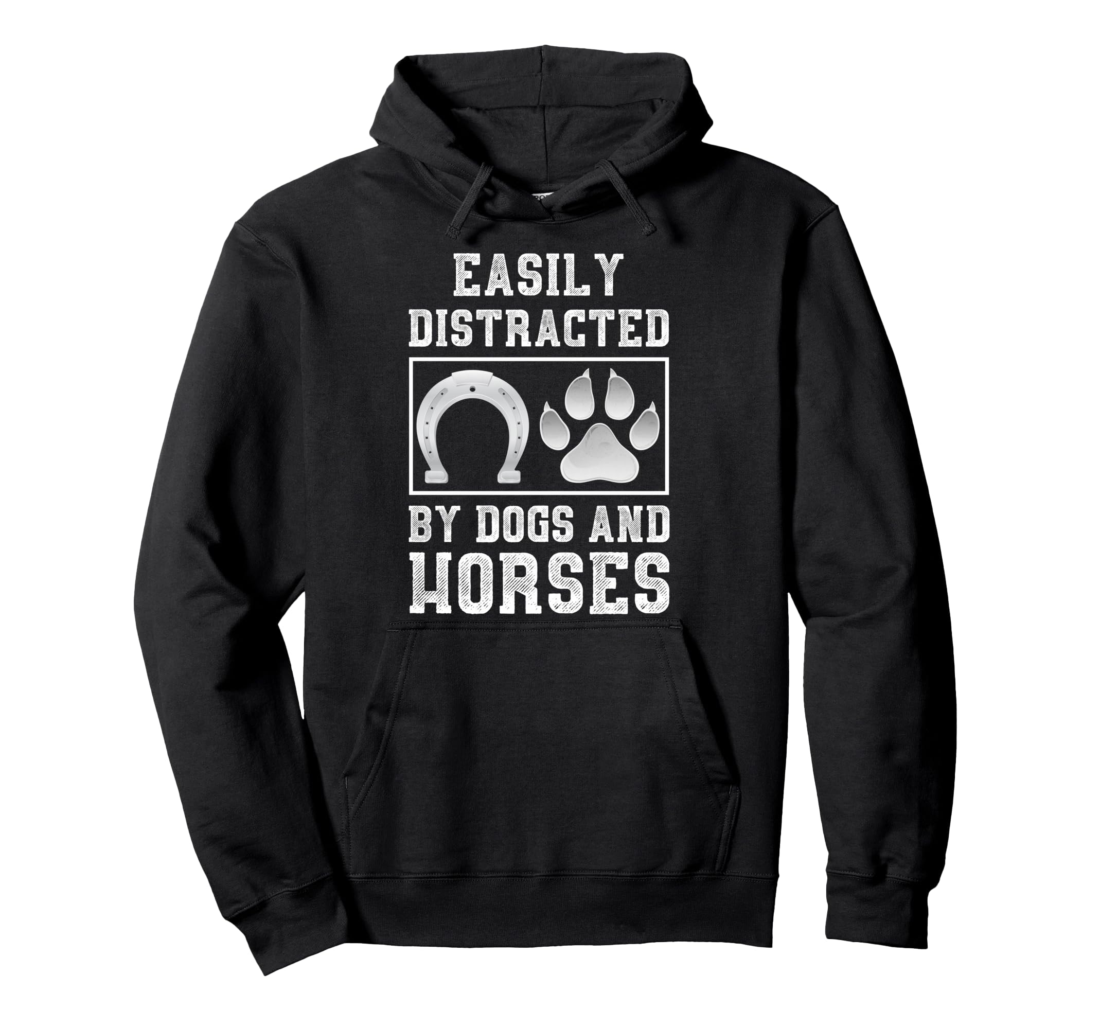Easily Distracted By Dogs And Horses Equestrian Animal Horse Pullover Hoodie