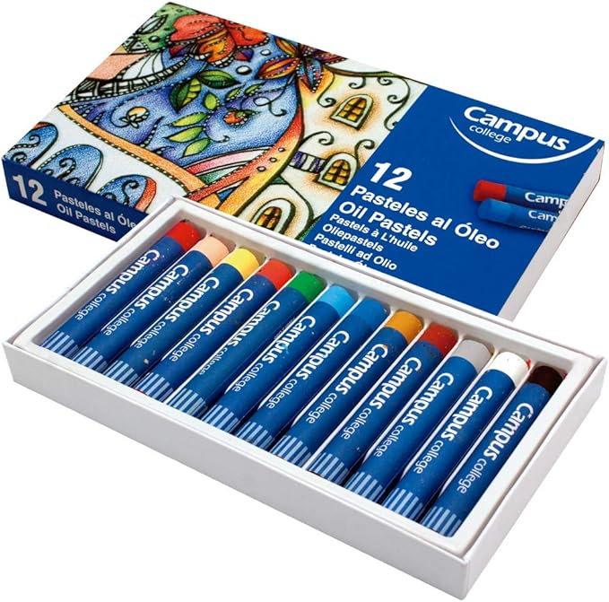 Pintura Pastel Campus College. Caja 12 colores: Amazon.es: Oficina y papelería