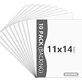 Somime 10 Pack Backing Boards Only - 11X14 Uncut White Mats Matboards, Acid Free & White Core Backerboards, Ideal for Photos, Pictures, Prints, Frames, Arts