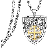 Zaruiqun Jerusalem Cross Necklace 925 Sterling Silver Jerusalem Cross Necklace for Men Episcopal Gifts for Men Women